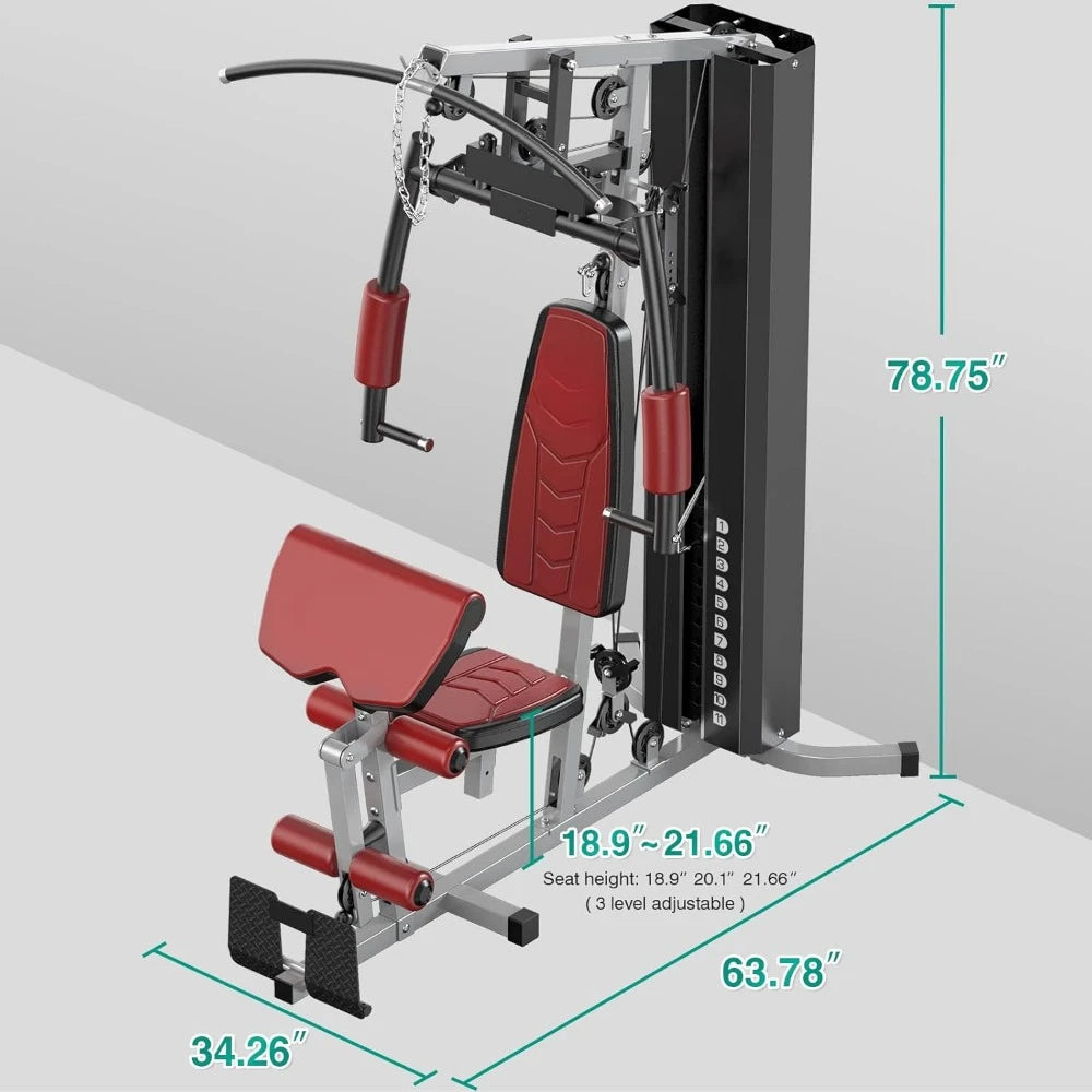 Multifunctional Home Gym Equipment Workout Station with Pulley System