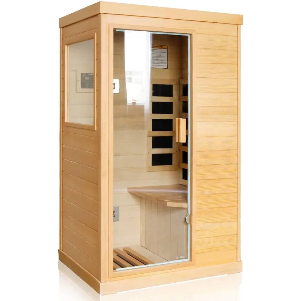 800W/110V Low-EMF Canadian Hemlock Wood Indoor Dry Sauna